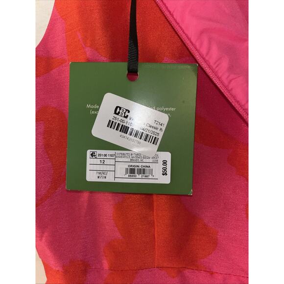 Kate Spade For Target Classic Rose Peplum Midi Dress Ladies Size 12 Red & Pink - Picture 14 of 16